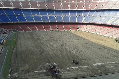 Calefacción bajo el césped del Camp Nou